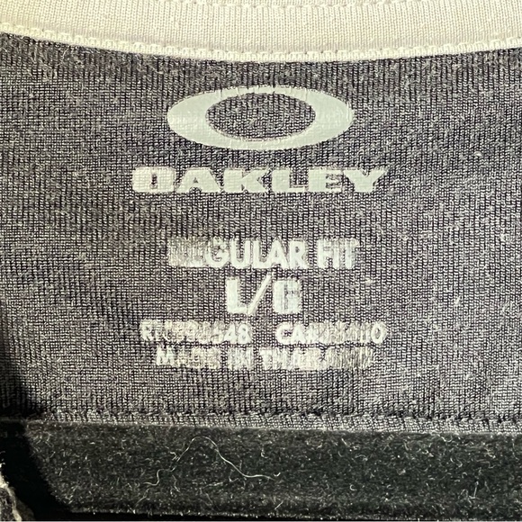 Oakley Hydrolix Regular Fit Men’s L Golf Polo Stripes Black Two-Tone Design‎ - Picture 7 of 13